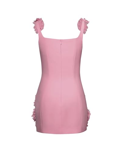 Women's Elaina Pink Rosette Applique Mini Dress