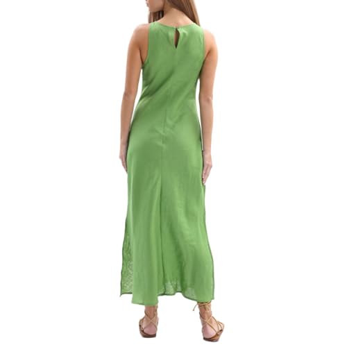 Women's 100% Linen Summer Sleevelesss Splits Bodycon Maxi Dresses Casual