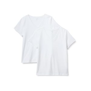 Women's Regular Fit 100% Cotton V-Neck Short Sleeve T-Shirt, Multipacks