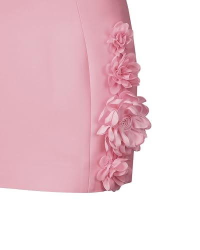 Women's Elaina Pink Rosette Applique Mini Dress