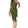 Women's 2 Piece Shorts Sets Outfits Casual Summer 2025 Sexy Off The Shoulder Bodycon Matching Pants Sets