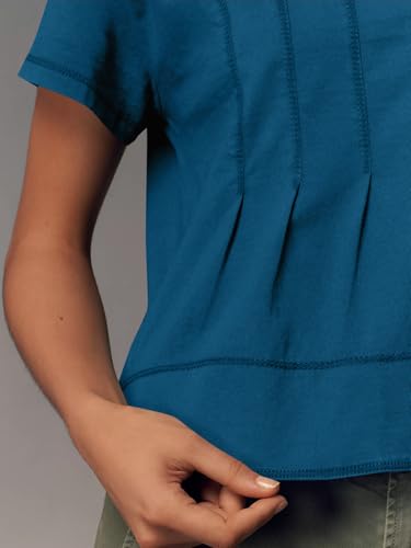 31IXOeI3M9L.jpg Womens Babydoll Tops Short Sleeve Peplum Pleated Summer T-Shirts Casual Loose Fit Flowy Tshirts 2025