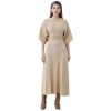 Women Cable Knit Sweater Dress Boat Neck High Waisted Knit Dresses Elbow Sleeves Solid Fall Trendy Casual Long Dress