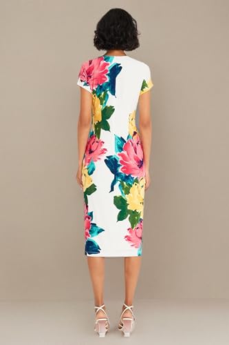 Women's Placement Print Matte Jersey Midi Sheath Career Office Workwear Event Occasion Guest of