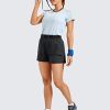 Women's Waterproof Stretch Hiking Shorts Mid Rise Summer for Outdoor Golf Workout with Zip Pockets Belt - 3''