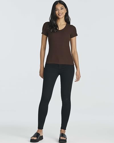 5 Pack: Women's Soft Ribbed Short Sleeve V-Neck T-Shirt Casual Summer Tee Shirts
