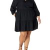 Women's @Caralynmirand Ruffle-Neck Tiered Mini Dress