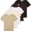 5 Pack: Women's Soft Ribbed Short Sleeve V-Neck T-Shirt Casual Summer Tee Shirts