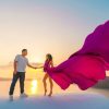 Fuchsia Long Tail Flying Dress for Women's Wedding, Maternity Photoshoot Santorini Flying Dress for Photoshoot |