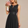Women's Crew Neck Sleeveless A Line Hollow Out Sequin Maxi Fromal Dress 01955