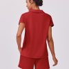 2 Piece Sets for Women Summer Lounge Sets Short Sleeve Sweatsuit V-neck Tops and Drawstring Shorts Outfits Tracksuit