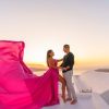 Fuchsia Long Tail Flying Dress for Women's Wedding, Maternity Photoshoot Santorini Flying Dress for Photoshoot |