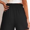 Women Summer Casual Shorts Elastic High Waisted Wide Leg Cute Dressy Beach Shorts 2025 Fashion Vacation Outfits