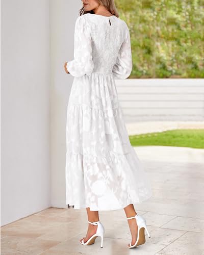 Wedding Guest Dresses for Women Fall Fashion 2025 Casual Long Sleeve Floral Maxi Boho Homecoming Dress