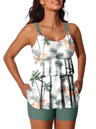 Women's Tankini Swimsuits with Shorts Ruffled Tummy Control Bathing Suits Modest 2025 Swimwear