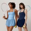 Women's Square Neck Sleeveless Romper Jumpsuit Casual Summer One Piece Outfit with Pocket