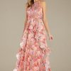 Women's Coral/Lavender Bloom Daytime Dress