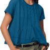 413UL8I6fTL.jpg Womens Babydoll Tops Short Sleeve Peplum Pleated Summer T-Shirts Casual Loose Fit Flowy Tshirts 2025