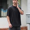 415GAM82G5L.jpg Men's Cotton T-Shirts Oversized Unisex Short Sleeves Casual Loose Wash Solid Basic Tee Tops