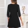 Women's 2025 Flutter Sleeve Cocktail Dress Crew Neck Chiffon Formal Wedding Guest Party Dresses
