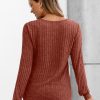 419kV2LDvXL.jpg Long Sleeve Henley Shirts Women's Business Casual Lightweight Tunic Sweater Tops