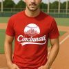 41Ab4Ou7xCL.jpg Baseball Shirt Fan Cityscape T-Shirt with Urban Skyline Graphic