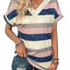 2PCS T Shirts Short Sleeve V Neck Tees Womens Fashion Tops Trendy Soft 2025 Casual Summer Spring Outfits Clothes