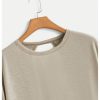 2024 Open Back Tops for Women Criss Cross Cut Out Tee Backless Casual Short Sleeve Round Neck T Shirt