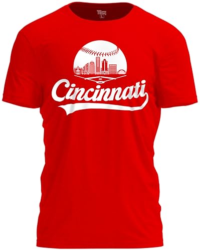 41HCIHXh-L.jpg Baseball Shirt Fan Cityscape T-Shirt with Urban Skyline Graphic