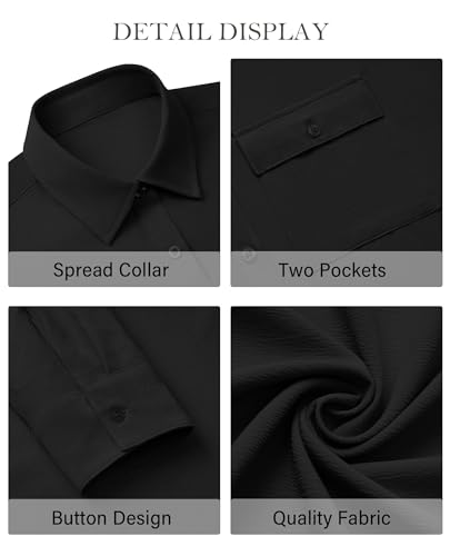 Women's Button Down Blouse Long Sleeve Dress Shirts for Work Office Business Casual Chiffon Tops