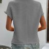 Womens Summer Tops Crewneck Short Sleeve T Shirts Casual Textured Work Shirt Loose Blouses