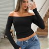 41PlL2u4NiL.jpg Womens Long Sleeve Off The Shoulder Tops Going Out Cute Basic Y2K Fall Fashion 2025 Outfits Clothes