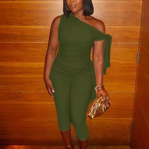 Women's 2 Piece Shorts Sets Outfits Casual Summer 2025 Sexy Off The Shoulder Bodycon Matching Pants Sets