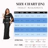 Plus Size Formal Dresses for Women with Embroidery Sequin and Cape Sleeve, V-Neck Maxi Dress for Wedding and Party