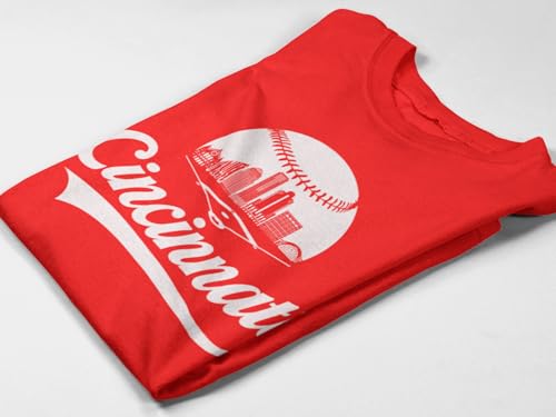 41V1SR8UEwL.jpg Baseball Shirt Fan Cityscape T-Shirt with Urban Skyline Graphic