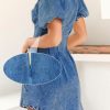 Summer Denim Dress for Women Puff Sleeve Slim Fit Jean Dresses for Women 2025 Casual