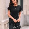 Womens Short Sleeve Tops Summer Tshirts Casual 2025 Cute Ruffle Crewneck Trendy Fashion Dressy Cute Work Outfits