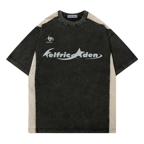Graphic Tees Y2k Mens Oversized T Shirt Racing Washed Streetwear Shirts Unisex Casual Summer Tops