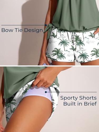 Blouson Women’s Tankini Swimsuits with Shorts Tummy Control Bathing Suits Side Pockets 2025