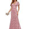 Ruffles Sleeves Mother of The Bride Dresses for Women Sequin Embroidery Mermaid Evening Dress