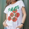 Tomato Shirt Womens Men Letter Fruit Graphic Tees Cottagecore Clothing Fruit Vegetable Garden Picnic Short Sleeve T Shirt