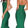 Women's V Neck Halter Fishtail Bandage Bodycon Dress Party