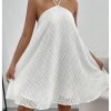 41lNdztkL.jpg Women's Summer Mini Dress Sleeveless Tie Back Halter Flowy Short Dress