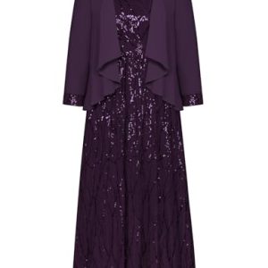 2025 Women's Two Piece Sequin Dress with Jacket Mother of The Bride Dresses Homecoming Wedding Guest Dresses
