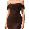 Women Sexy Off Shoulder Mini Dress Corset Bodycon Ruched Short Cocktail Party Club Dresses