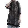 Gothic Casual Loose Oversized T-Shirt Harajuku Street Trend Men and Women Personalized Print Rock Animation Punk