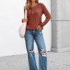 41pLAHXZpJL.jpg Long Sleeve Henley Shirts Women's Business Casual Lightweight Tunic Sweater Tops