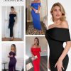 Off The Shoulder Maxi Dress Wedding Guest Formal Dresses for Women Sleeveless Bodycon Long Shapewear Prom Dress