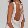 Summer Women Satin Backless Cowl Neck Mini Dress Silk Sleeveless Sexy Short Cocktail Party Dresses for Women 2025