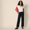 41qbKIPqphL.jpg Women's Regular Fit 100% Cotton V-Neck Short Sleeve T-Shirt, Multipacks